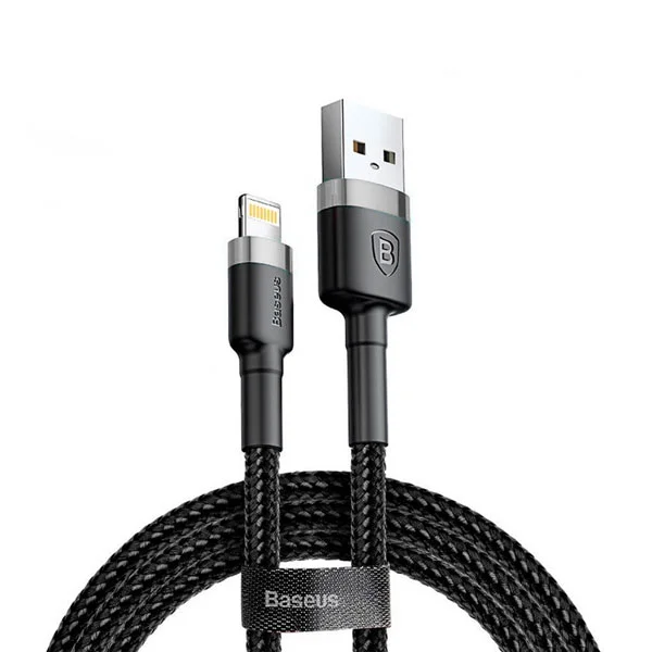 Baseus Cafule 2 Meter Nylon Braided Cable USB To Lightning QC3.0 1.5A – 1 Year Warranty
