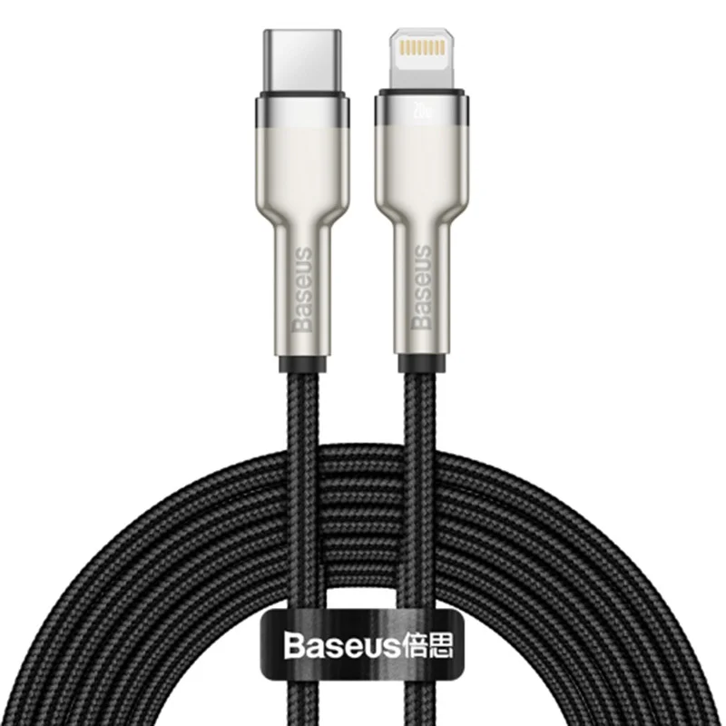 Baseus Cafule Series 2M Metal Data Cable Type-C to iP PD 20W Black – CATLJK-B01 – 1 Year Warranty