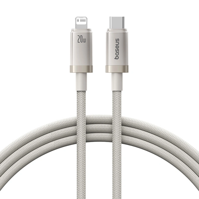 Baseus 1 Meter 20W Titanium Alloy PD Type-C to Lightning Fast Charging Cable – (Galaxy Titanium Gold) – 1 Year Warranty